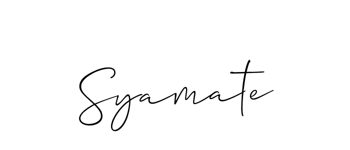How to make Syamate signature? Allison_Script is a professional autograph style. Create handwritten signature for Syamate name. Syamate signature style 2 images and pictures png