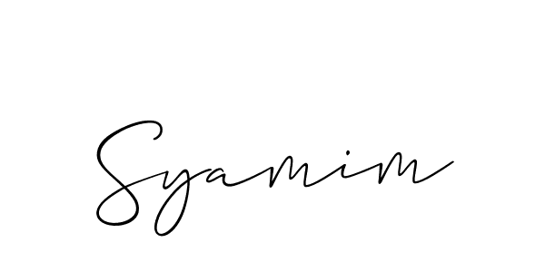 Create a beautiful signature design for name Syamim. With this signature (Allison_Script) fonts, you can make a handwritten signature for free. Syamim signature style 2 images and pictures png