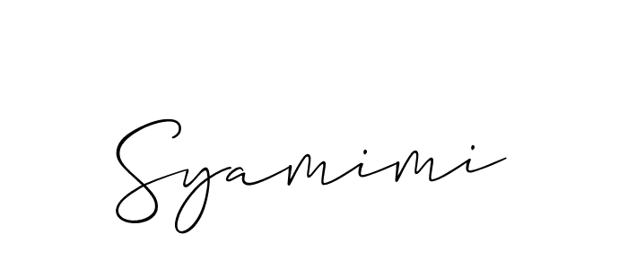 How to make Syamimi signature? Allison_Script is a professional autograph style. Create handwritten signature for Syamimi name. Syamimi signature style 2 images and pictures png