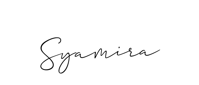 How to make Syamira name signature. Use Allison_Script style for creating short signs online. This is the latest handwritten sign. Syamira signature style 2 images and pictures png