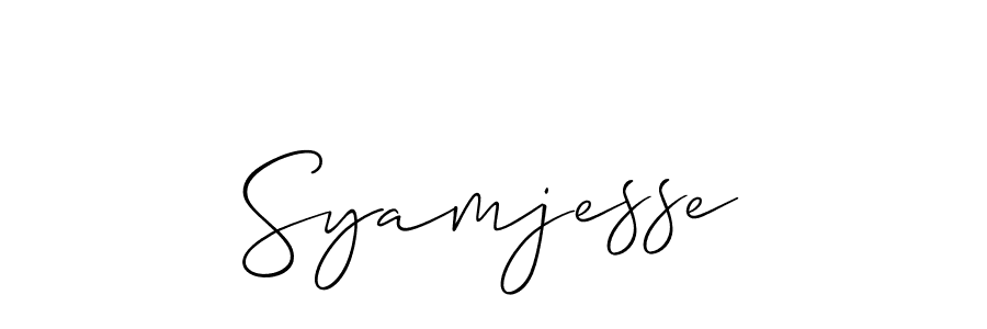 Use a signature maker to create a handwritten signature online. With this signature software, you can design (Allison_Script) your own signature for name Syamjesse. Syamjesse signature style 2 images and pictures png