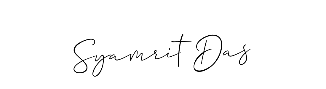 Also You can easily find your signature by using the search form. We will create Syamrit Das name handwritten signature images for you free of cost using Allison_Script sign style. Syamrit Das signature style 2 images and pictures png