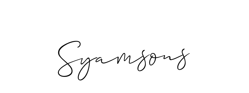 Make a beautiful signature design for name Syamsons. Use this online signature maker to create a handwritten signature for free. Syamsons signature style 2 images and pictures png
