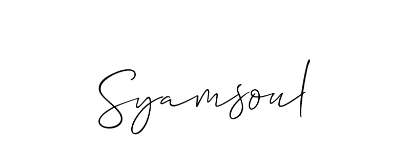 How to Draw Syamsoul signature style? Allison_Script is a latest design signature styles for name Syamsoul. Syamsoul signature style 2 images and pictures png