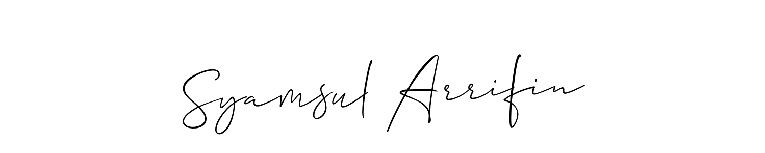 Syamsul Arrifin stylish signature style. Best Handwritten Sign (Allison_Script) for my name. Handwritten Signature Collection Ideas for my name Syamsul Arrifin. Syamsul Arrifin signature style 2 images and pictures png