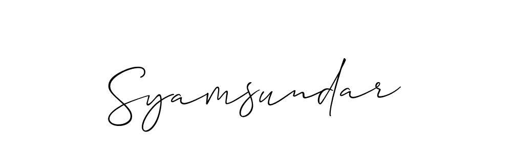 if you are searching for the best signature style for your name Syamsundar. so please give up your signature search. here we have designed multiple signature styles  using Allison_Script. Syamsundar signature style 2 images and pictures png