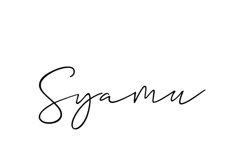 Make a beautiful signature design for name Syamu. With this signature (Allison_Script) style, you can create a handwritten signature for free. Syamu signature style 2 images and pictures png