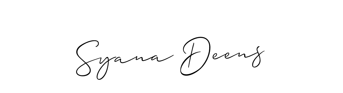 How to Draw Syana Deens signature style? Allison_Script is a latest design signature styles for name Syana Deens. Syana Deens signature style 2 images and pictures png