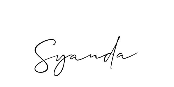 Allison_Script is a professional signature style that is perfect for those who want to add a touch of class to their signature. It is also a great choice for those who want to make their signature more unique. Get Syanda name to fancy signature for free. Syanda signature style 2 images and pictures png