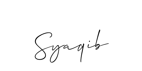 Also we have Syaqib name is the best signature style. Create professional handwritten signature collection using Allison_Script autograph style. Syaqib signature style 2 images and pictures png