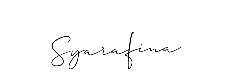 Design your own signature with our free online signature maker. With this signature software, you can create a handwritten (Allison_Script) signature for name Syarafina. Syarafina signature style 2 images and pictures png
