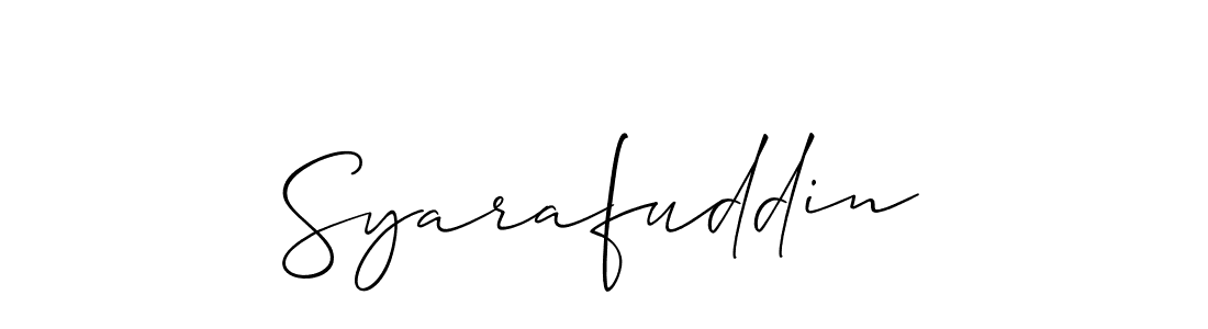 You should practise on your own different ways (Allison_Script) to write your name (Syarafuddin) in signature. don't let someone else do it for you. Syarafuddin signature style 2 images and pictures png