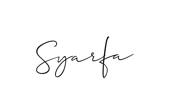 Allison_Script is a professional signature style that is perfect for those who want to add a touch of class to their signature. It is also a great choice for those who want to make their signature more unique. Get Syarfa name to fancy signature for free. Syarfa signature style 2 images and pictures png