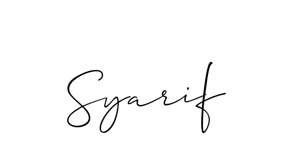 How to make Syarif signature? Allison_Script is a professional autograph style. Create handwritten signature for Syarif name. Syarif signature style 2 images and pictures png