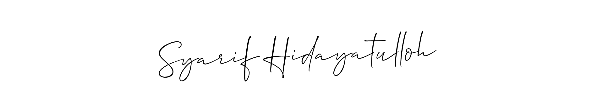 How to make Syarif Hidayatulloh signature? Allison_Script is a professional autograph style. Create handwritten signature for Syarif Hidayatulloh name. Syarif Hidayatulloh signature style 2 images and pictures png