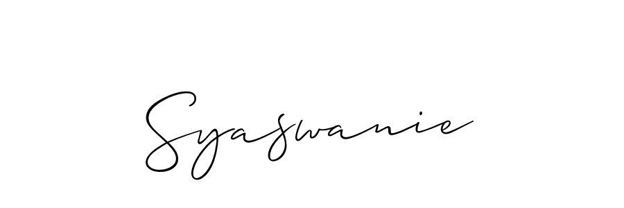 How to Draw Syaswanie signature style? Allison_Script is a latest design signature styles for name Syaswanie. Syaswanie signature style 2 images and pictures png