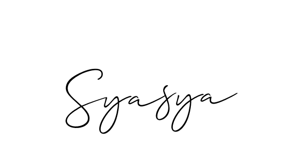 if you are searching for the best signature style for your name Syasya. so please give up your signature search. here we have designed multiple signature styles  using Allison_Script. Syasya signature style 2 images and pictures png