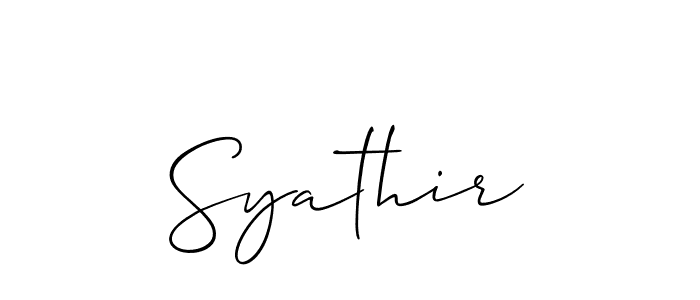 How to make Syathir name signature. Use Allison_Script style for creating short signs online. This is the latest handwritten sign. Syathir signature style 2 images and pictures png