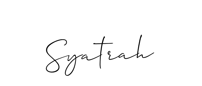 How to make Syatrah signature? Allison_Script is a professional autograph style. Create handwritten signature for Syatrah name. Syatrah signature style 2 images and pictures png