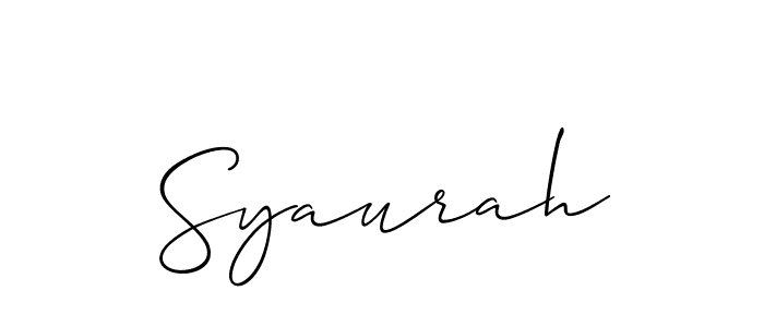 Syaurah stylish signature style. Best Handwritten Sign (Allison_Script) for my name. Handwritten Signature Collection Ideas for my name Syaurah. Syaurah signature style 2 images and pictures png