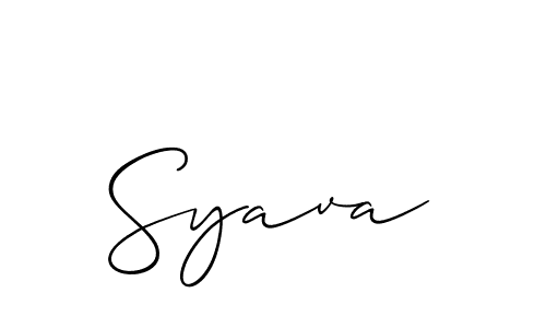 It looks lik you need a new signature style for name Syava. Design unique handwritten (Allison_Script) signature with our free signature maker in just a few clicks. Syava signature style 2 images and pictures png