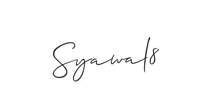 Design your own signature with our free online signature maker. With this signature software, you can create a handwritten (Allison_Script) signature for name Syawal8. Syawal8 signature style 2 images and pictures png
