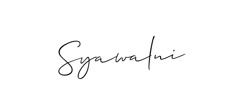 You should practise on your own different ways (Allison_Script) to write your name (Syawalni) in signature. don't let someone else do it for you. Syawalni signature style 2 images and pictures png