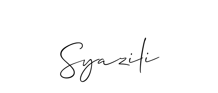 This is the best signature style for the Syazili name. Also you like these signature font (Allison_Script). Mix name signature. Syazili signature style 2 images and pictures png