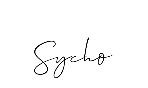 Make a beautiful signature design for name Sycho. With this signature (Allison_Script) style, you can create a handwritten signature for free. Sycho signature style 2 images and pictures png