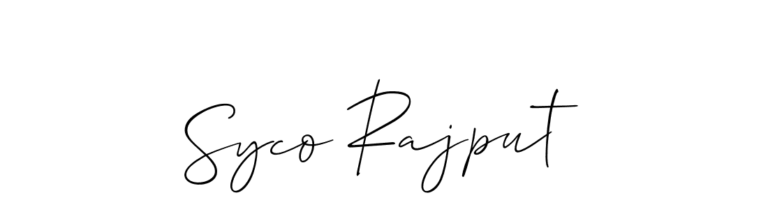 The best way (Allison_Script) to make a short signature is to pick only two or three words in your name. The name Syco Rajput include a total of six letters. For converting this name. Syco Rajput signature style 2 images and pictures png