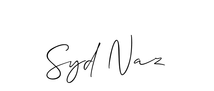 How to make Syd Naz name signature. Use Allison_Script style for creating short signs online. This is the latest handwritten sign. Syd Naz signature style 2 images and pictures png