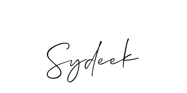 How to make Sydeek signature? Allison_Script is a professional autograph style. Create handwritten signature for Sydeek name. Sydeek signature style 2 images and pictures png