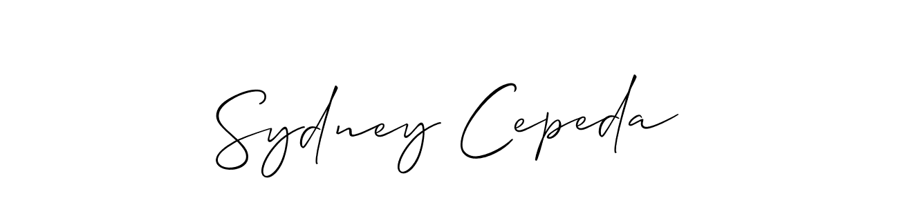 Make a beautiful signature design for name Sydney Cepeda. With this signature (Allison_Script) style, you can create a handwritten signature for free. Sydney Cepeda signature style 2 images and pictures png