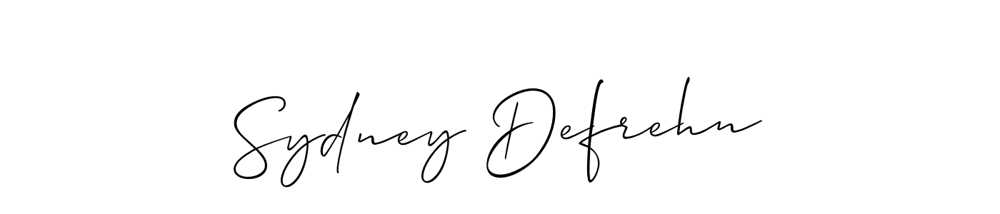 Also You can easily find your signature by using the search form. We will create Sydney Defrehn name handwritten signature images for you free of cost using Allison_Script sign style. Sydney Defrehn signature style 2 images and pictures png