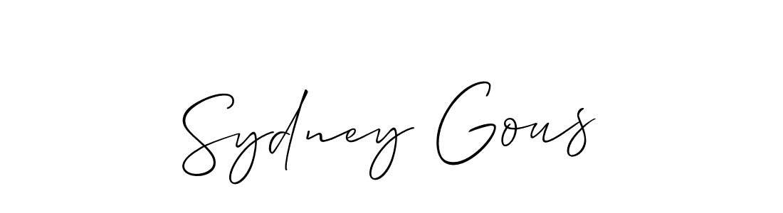 Create a beautiful signature design for name Sydney Gous. With this signature (Allison_Script) fonts, you can make a handwritten signature for free. Sydney Gous signature style 2 images and pictures png