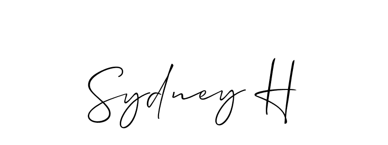 You should practise on your own different ways (Allison_Script) to write your name (Sydney H) in signature. don't let someone else do it for you. Sydney H signature style 2 images and pictures png