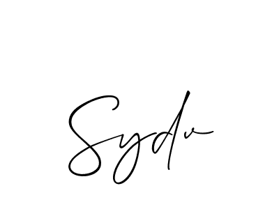 It looks lik you need a new signature style for name Sydv. Design unique handwritten (Allison_Script) signature with our free signature maker in just a few clicks. Sydv signature style 2 images and pictures png