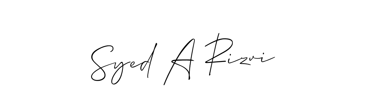 Syed A Rizvi stylish signature style. Best Handwritten Sign (Allison_Script) for my name. Handwritten Signature Collection Ideas for my name Syed A Rizvi. Syed A Rizvi signature style 2 images and pictures png