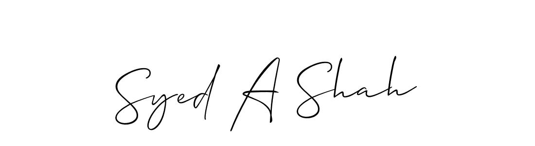 How to make Syed A Shah signature? Allison_Script is a professional autograph style. Create handwritten signature for Syed A Shah name. Syed A Shah signature style 2 images and pictures png
