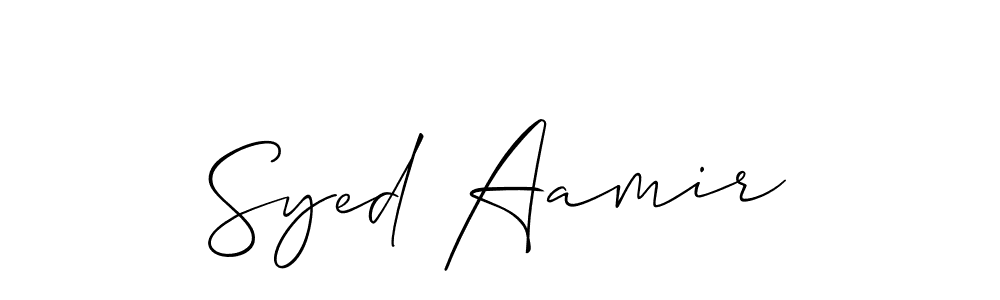 Design your own signature with our free online signature maker. With this signature software, you can create a handwritten (Allison_Script) signature for name Syed Aamir. Syed Aamir signature style 2 images and pictures png