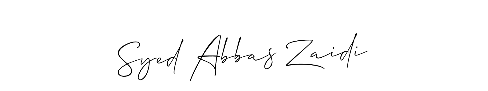 Allison_Script is a professional signature style that is perfect for those who want to add a touch of class to their signature. It is also a great choice for those who want to make their signature more unique. Get Syed Abbas Zaidi name to fancy signature for free. Syed Abbas Zaidi signature style 2 images and pictures png