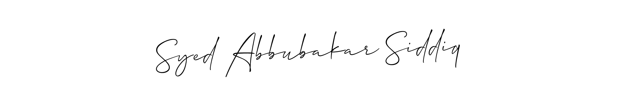 How to make Syed Abbubakar Siddiq signature? Allison_Script is a professional autograph style. Create handwritten signature for Syed Abbubakar Siddiq name. Syed Abbubakar Siddiq signature style 2 images and pictures png