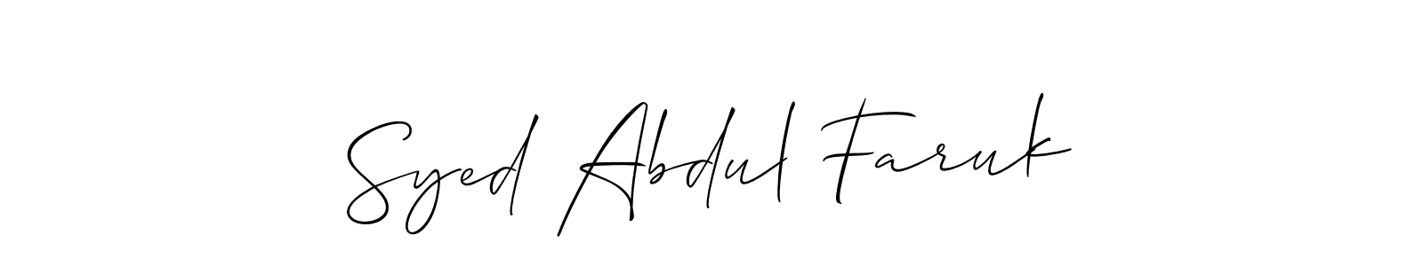 You should practise on your own different ways (Allison_Script) to write your name (Syed Abdul Faruk) in signature. don't let someone else do it for you. Syed Abdul Faruk signature style 2 images and pictures png