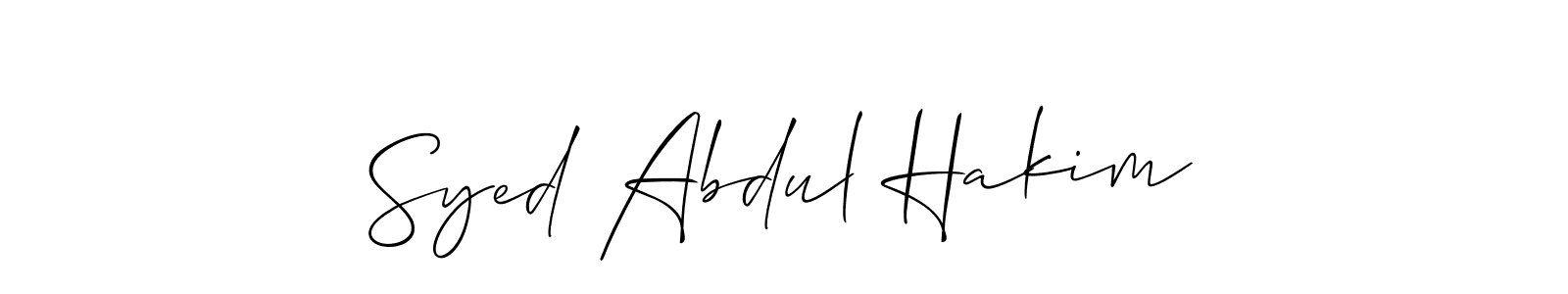 Use a signature maker to create a handwritten signature online. With this signature software, you can design (Allison_Script) your own signature for name Syed Abdul Hakim. Syed Abdul Hakim signature style 2 images and pictures png