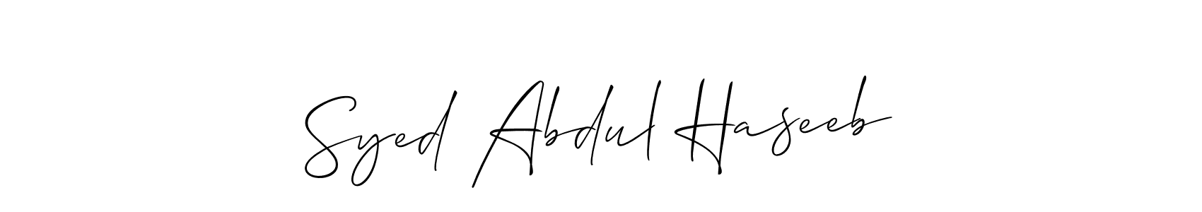 Best and Professional Signature Style for Syed Abdul Haseeb. Allison_Script Best Signature Style Collection. Syed Abdul Haseeb signature style 2 images and pictures png