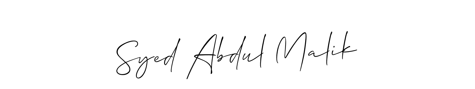 Syed Abdul Malik stylish signature style. Best Handwritten Sign (Allison_Script) for my name. Handwritten Signature Collection Ideas for my name Syed Abdul Malik. Syed Abdul Malik signature style 2 images and pictures png