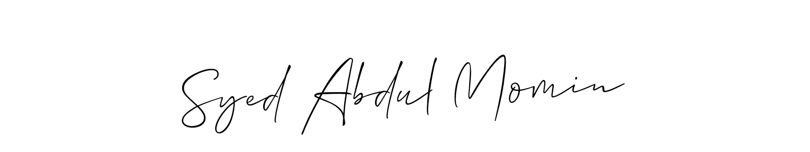 How to make Syed Abdul Momin name signature. Use Allison_Script style for creating short signs online. This is the latest handwritten sign. Syed Abdul Momin signature style 2 images and pictures png