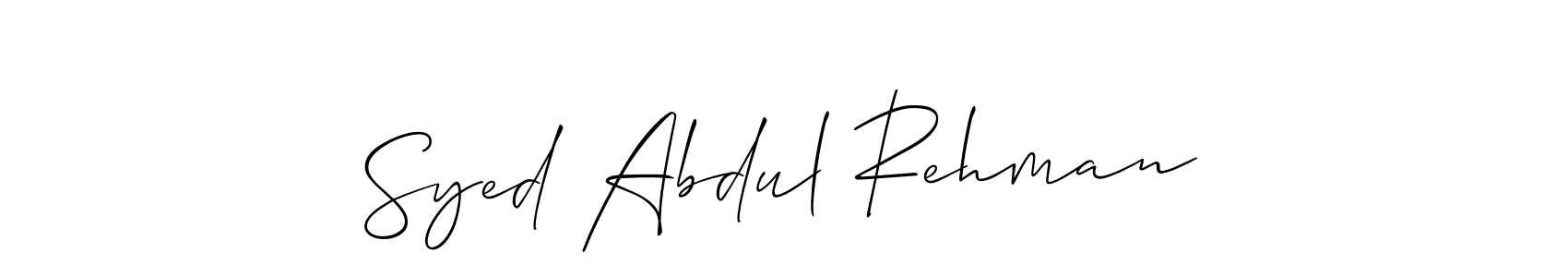 Make a short Syed Abdul Rehman signature style. Manage your documents anywhere anytime using Allison_Script. Create and add eSignatures, submit forms, share and send files easily. Syed Abdul Rehman signature style 2 images and pictures png