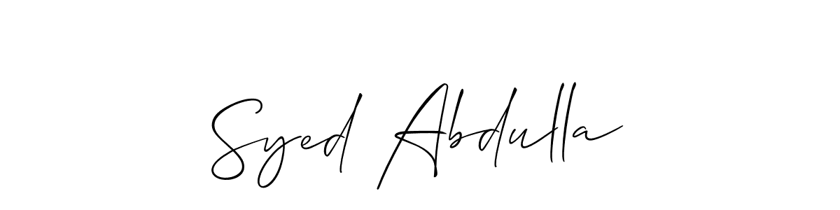 Create a beautiful signature design for name Syed Abdulla. With this signature (Allison_Script) fonts, you can make a handwritten signature for free. Syed Abdulla signature style 2 images and pictures png