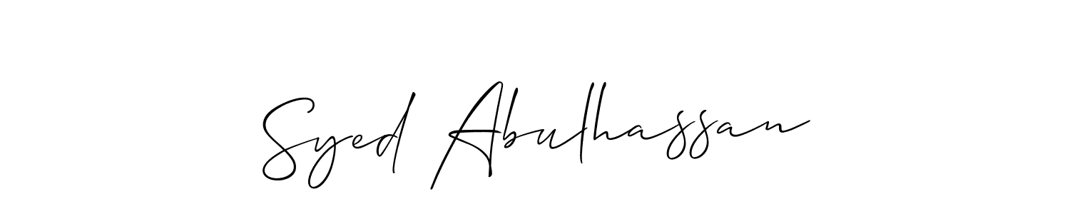 Make a short Syed Abulhassan signature style. Manage your documents anywhere anytime using Allison_Script. Create and add eSignatures, submit forms, share and send files easily. Syed Abulhassan signature style 2 images and pictures png